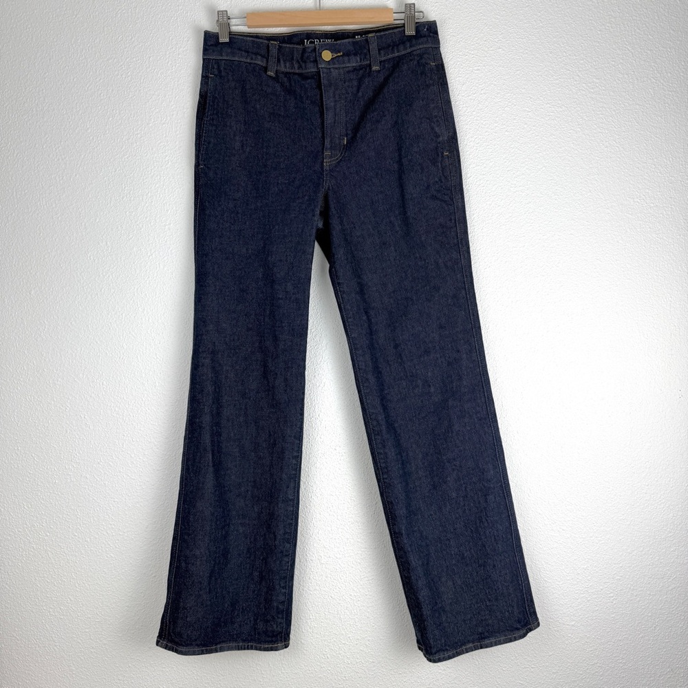 J. Crew ‘96 Slim Wide Trouser Denim Dark Blue Women's Flare Jeans 26 - Picture 4 of 11